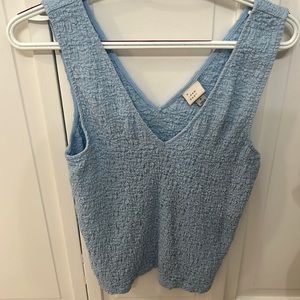 blue textured tank top